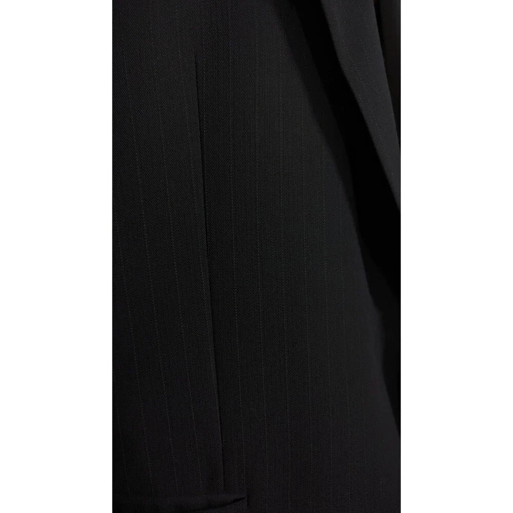 Vintage Mani Armani 44L Blazer Sport Coat Barney's Black Gray Pinstripe Designer